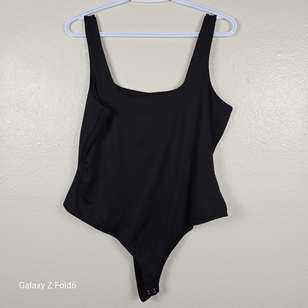 Forever 21+ Black Scoop Neck‎ Bodysuit Plus Size Stretch One Piece 0X